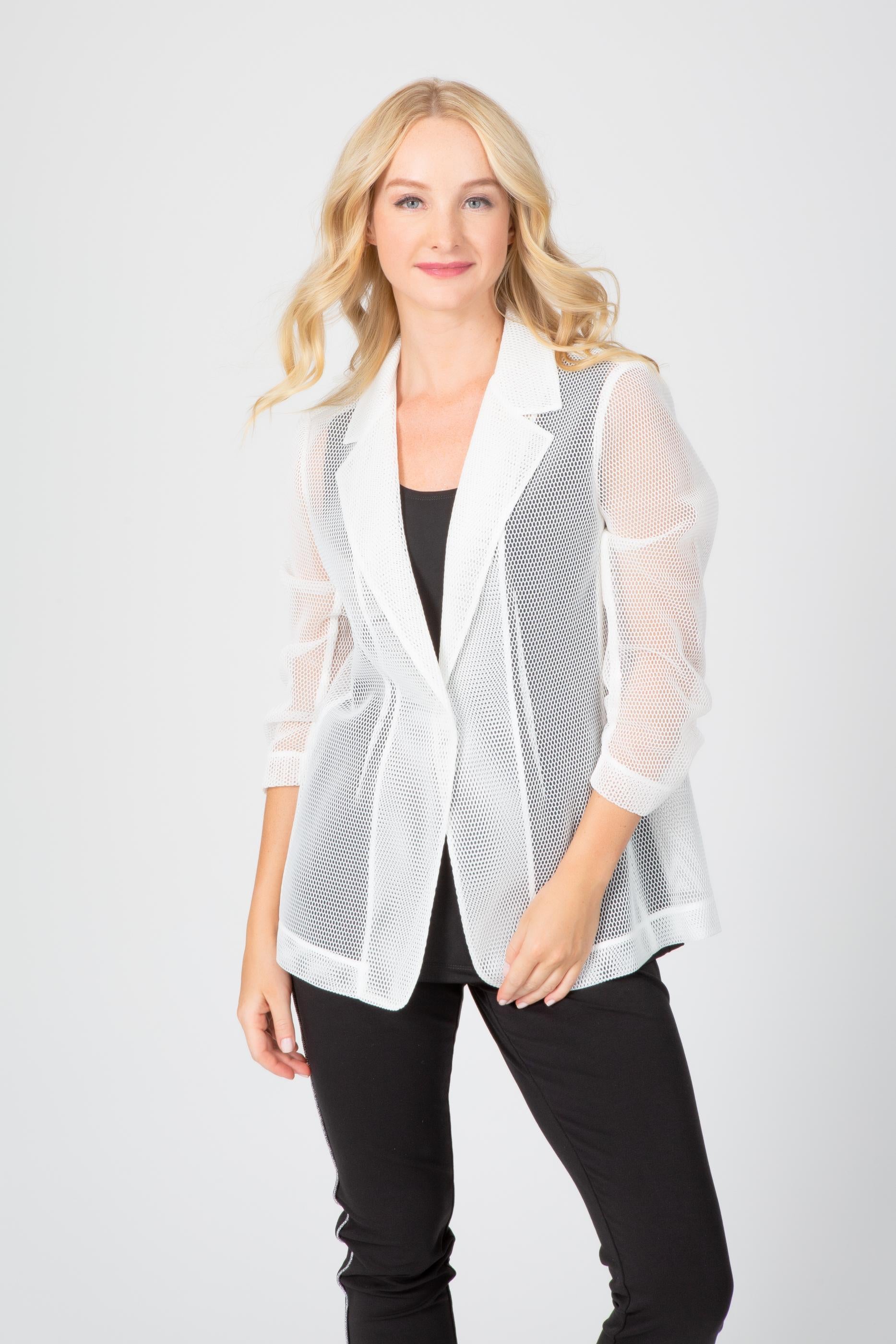 Fun In Mesh Blazer White