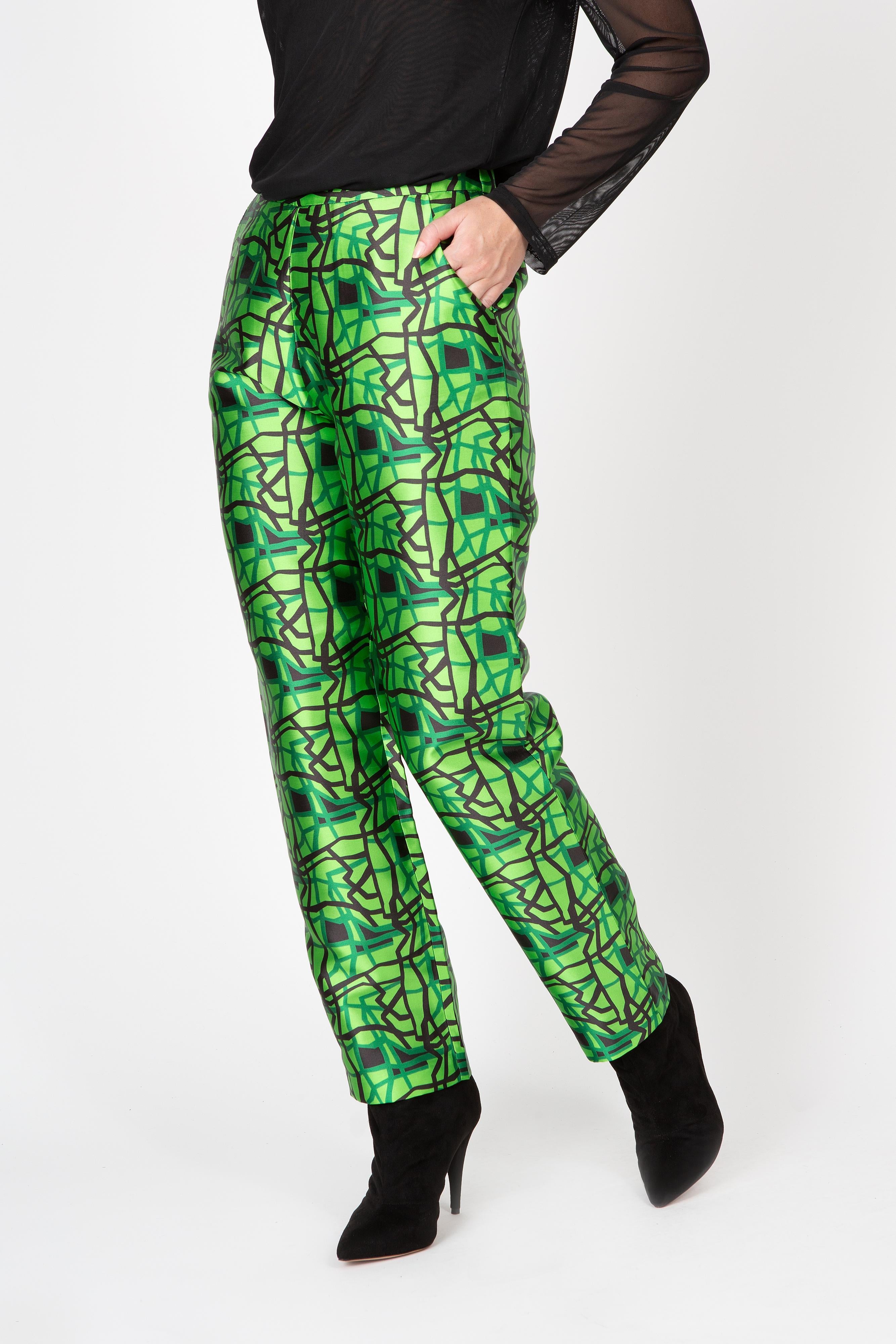 Bold Lines Pants in Green