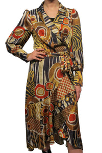 Abstract Animal Wrap Dress