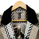 Load image into Gallery viewer, Status Check Zip Front Blazer Tan &amp; Black
