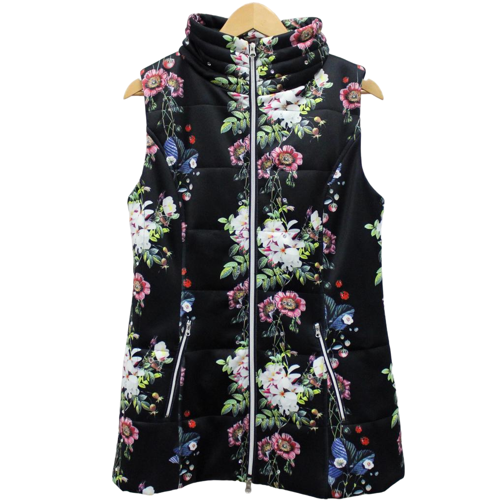 Floral Diamond Trellis Puffer Vest