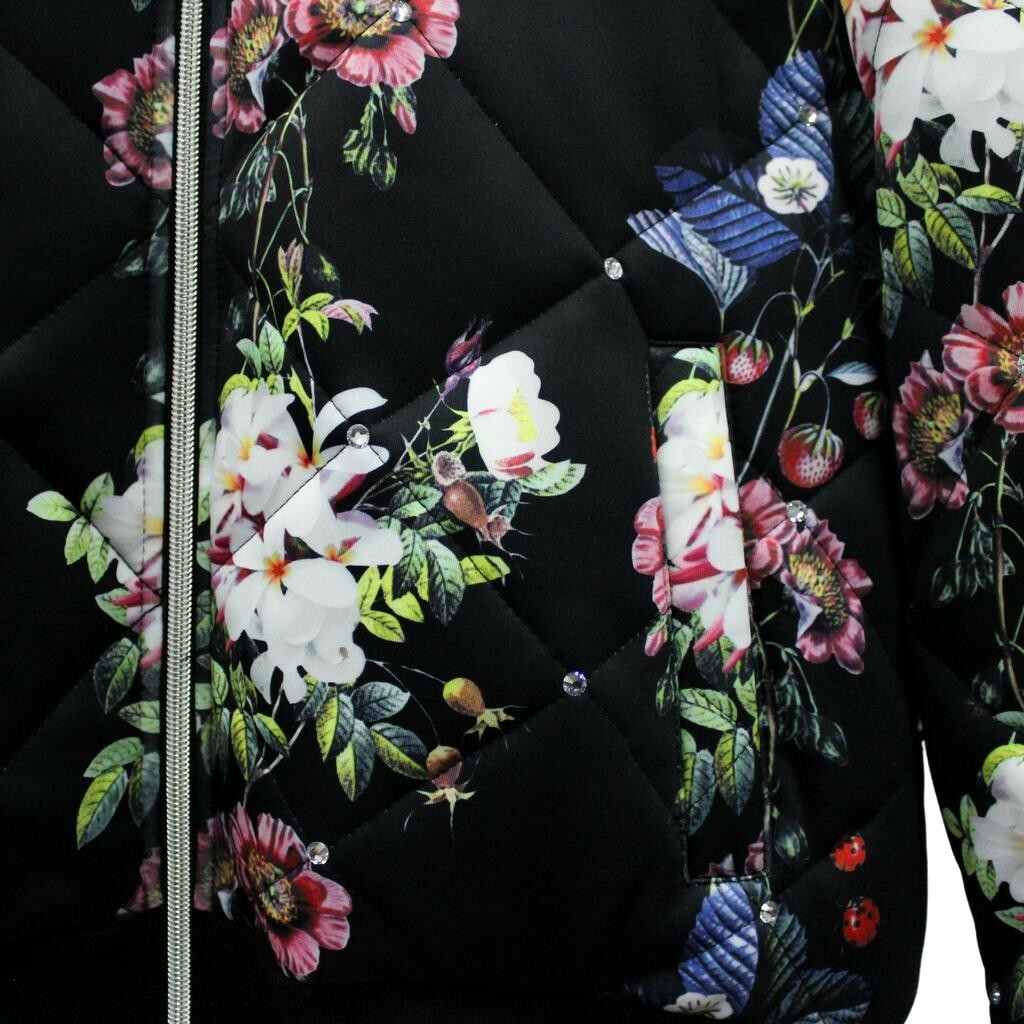 Floral Diamond Trellis Bomber Jacket