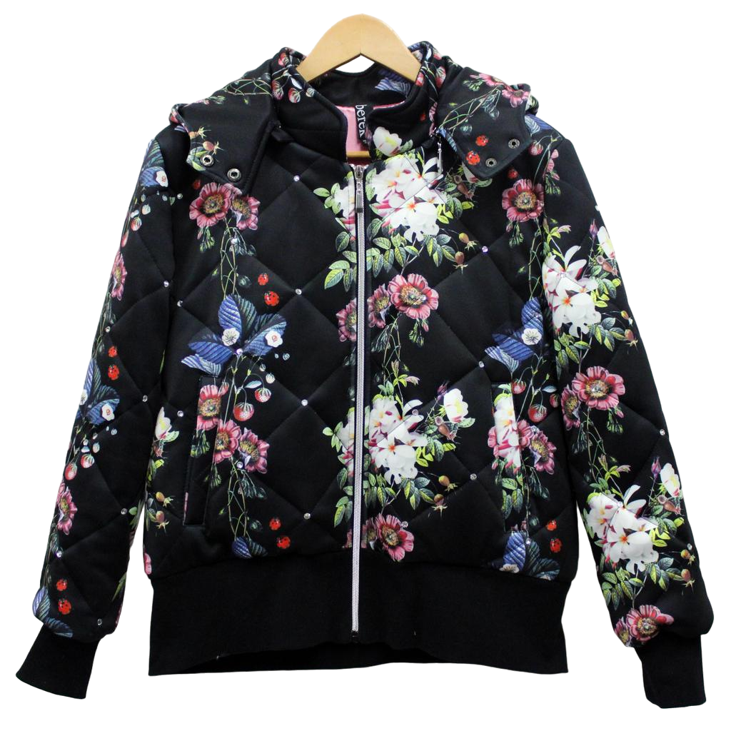 Floral Diamond Trellis Bomber Jacket