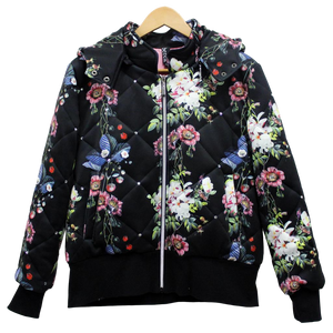 Floral Diamond Trellis Bomber Jacket