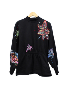 Petals of Color Dolman Sleeve Appliqué Top