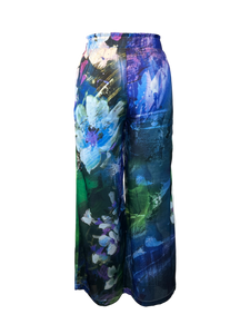 Soft Charmeuse Floral Palazzo Pants