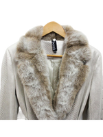 Load image into Gallery viewer, Platinum Cobra Luxe Wrap Coat W Fur Collar &amp; Cuffs
