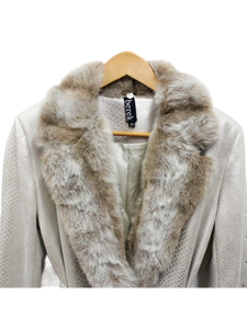 Platinum Cobra Luxe Wrap Coat W Fur Collar & Cuffs