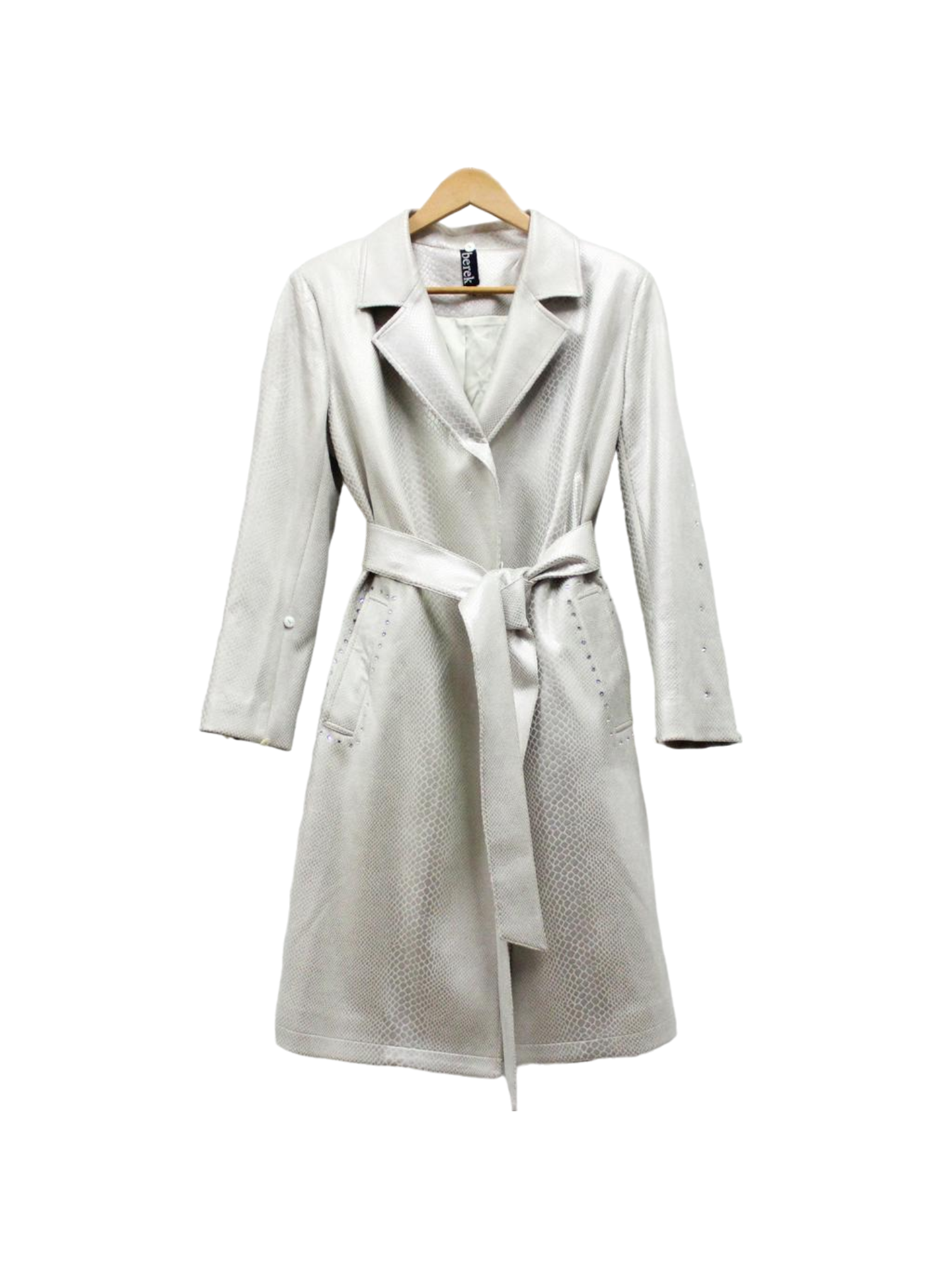 Platinum Cobra Luxe Wrap Coat W Fur Collar & Cuffs