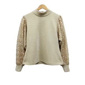 Light Golden Teardrop Mock Neck Top