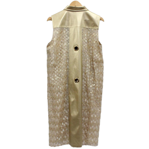 Light Golden Teardrop & Faux Leather Vest