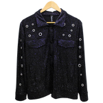 Load image into Gallery viewer, Grommets &amp; Glitter Jean Jacket
