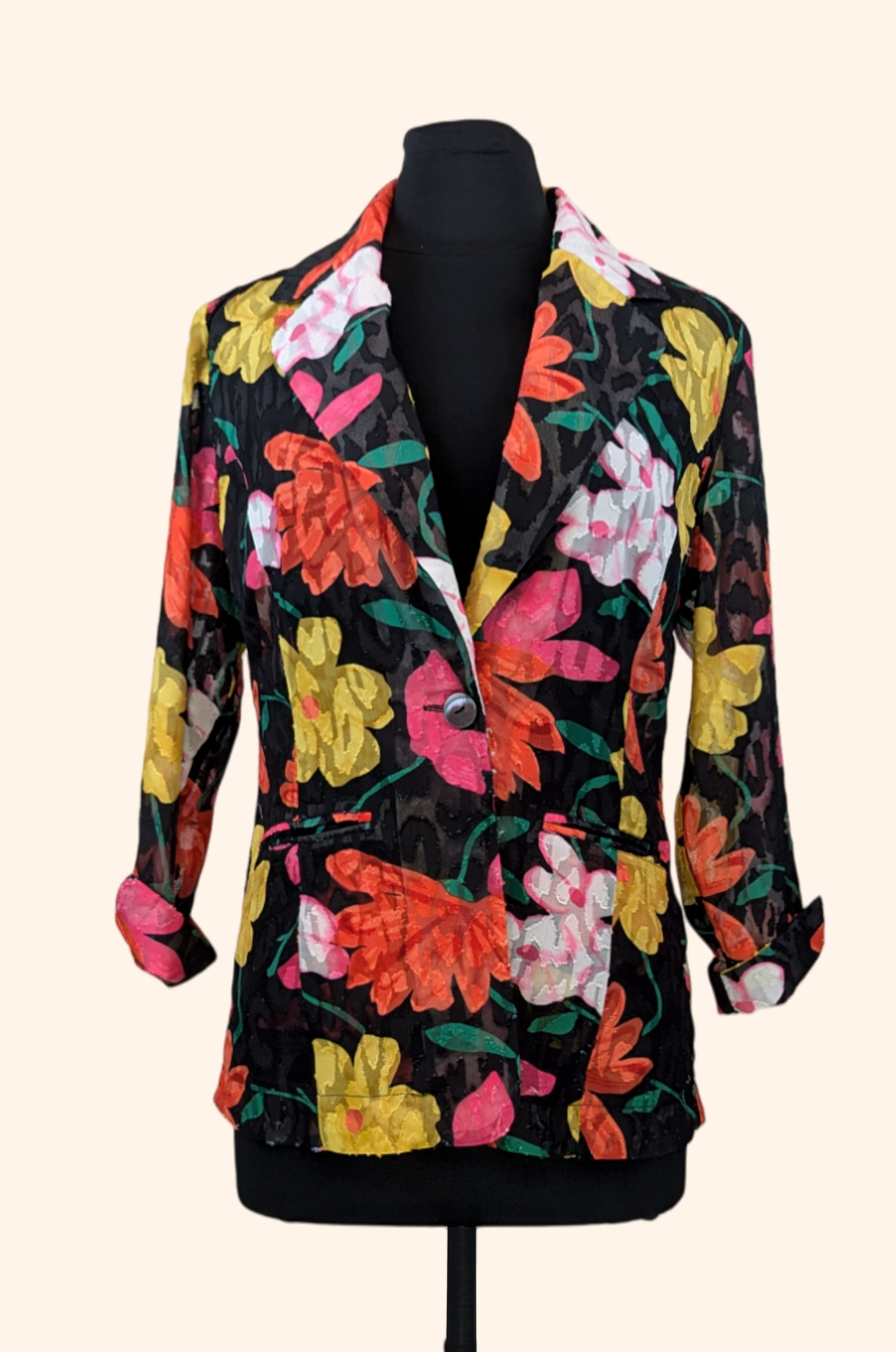 Colorful Floral Burst Blazer