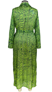 Flowing Leopard Zebra Jacket Dress