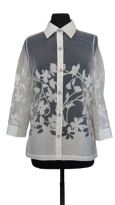 Floral Placement Burnout Shirt