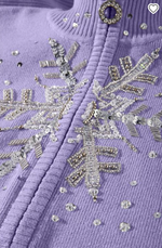 Load image into Gallery viewer, Snowflake Zip Sweater Lavender
