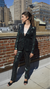 Emerald Glamour Cigarette Pant