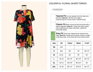 Colorful Floral Burst Dress