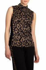 Load image into Gallery viewer, Sparkling Leopard Mock Neck Tank

