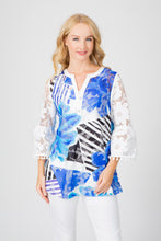 Load image into Gallery viewer, Tropic Lace Tunic Blue
