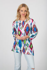 Load image into Gallery viewer, Bright Ikat crinkle tunic
