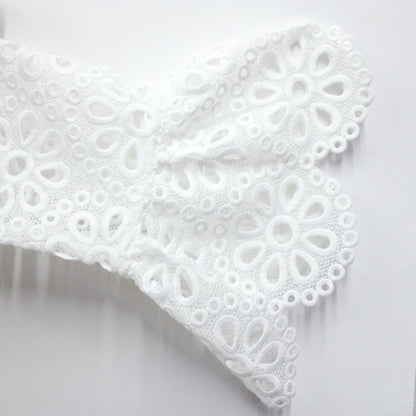 Scalloped Lace Duster White