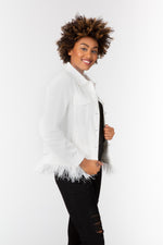 Load image into Gallery viewer, Feathers &amp; Crystals Jacket White
