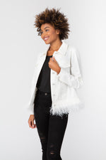 Load image into Gallery viewer, Feathers &amp; Crystals Jacket White
