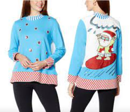 Whoopi Baby Santa Sweatshirt | Long Sleeve | Perfect for Christmas Missy & Plus Size